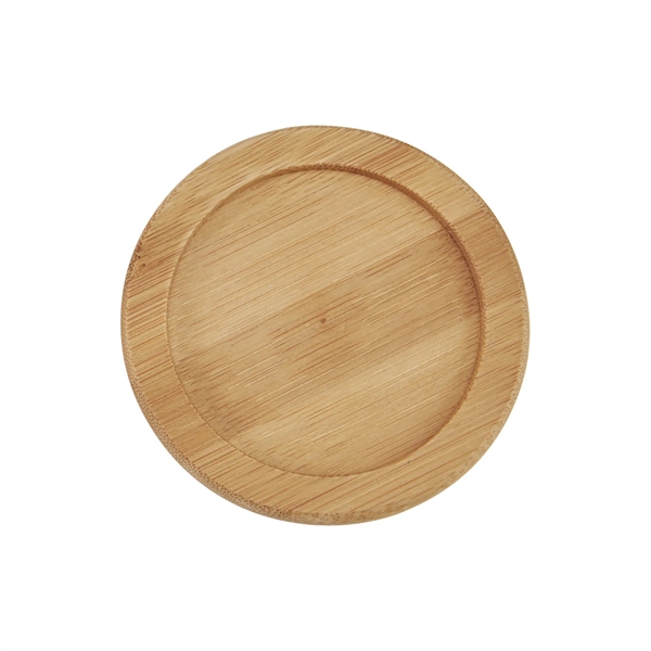 Bamboo coaster with striped wood grain design and rim around the... from ASI 52840 Evans Manufacturing