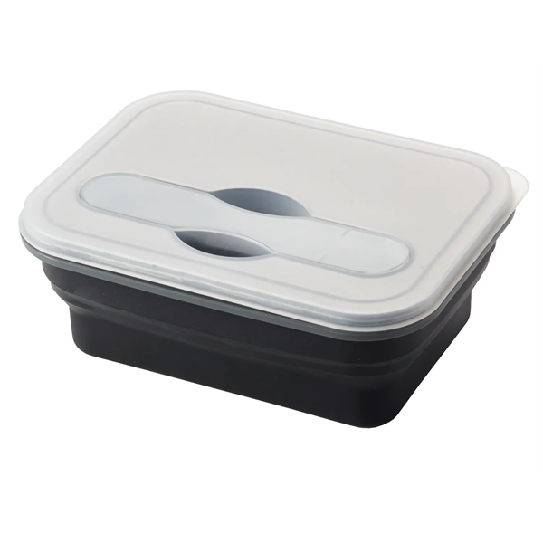 Collapsible silicone lunch container holds 3 cups of food. Utensils included!... from ASI 52840 Evans Manufacturing