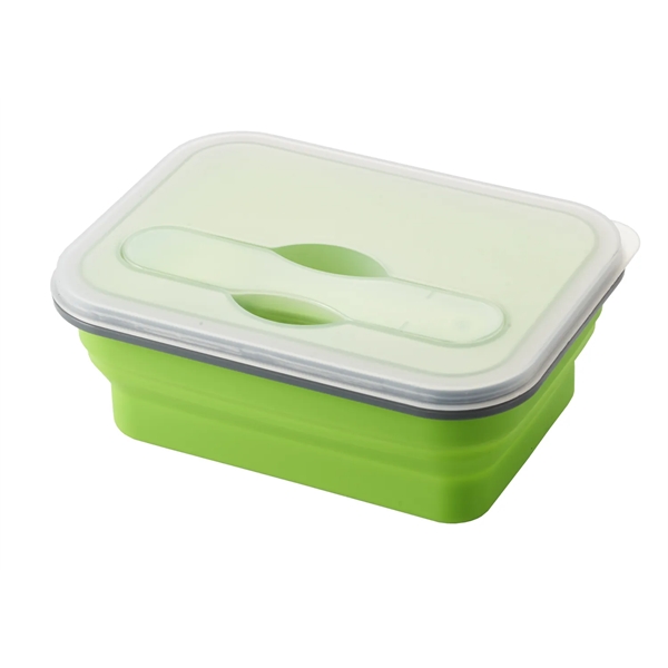 Collapsible silicone lunch container holds 3 cups of food. Utensils included!... from ASI 52840 Evans Manufacturing