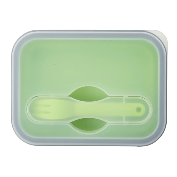 Collapsible silicone lunch container holds 3 cups of food. Utensils included!... from ASI 52840 Evans Manufacturing