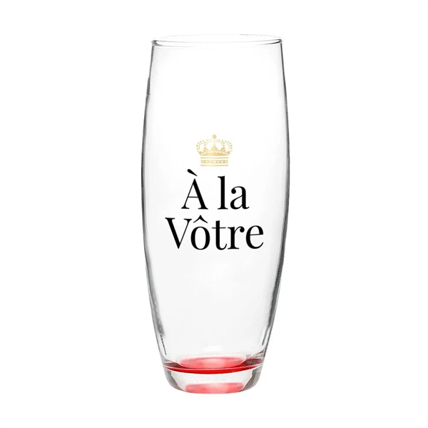 9 oz. glass champagne flute with stemless design.... from ASI 88060 Snugz/USA Inc