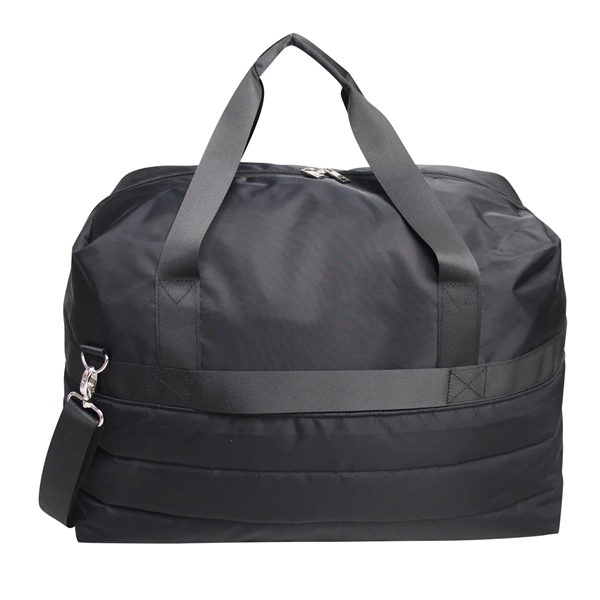 unisex carry-on duffle, quilted pattern combined with shiny nylon spacious main... from ASI 79384 Preferred Nation Inc
