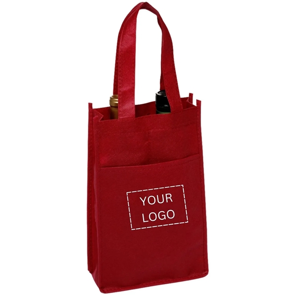 Non-Woven two bottle wine bags plus free 1 color silkscreen imprint... from ASI 37218 Athena Promo (tm)