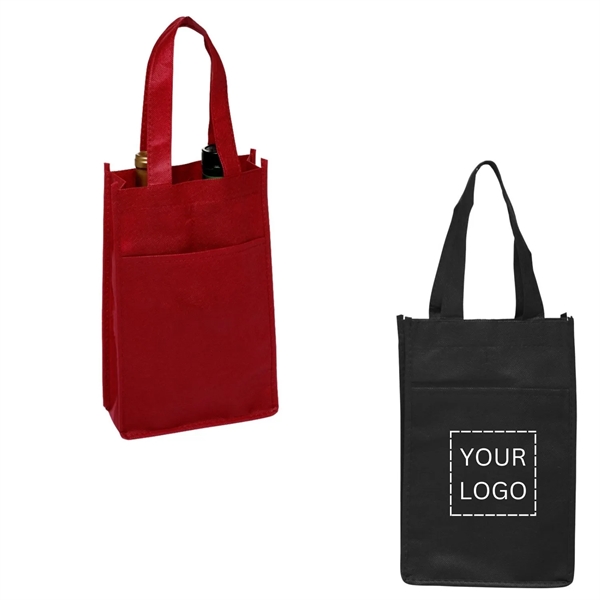 Non-Woven two bottle wine bags plus free 1 color silkscreen imprint... from ASI 37218 Athena Promo (tm)