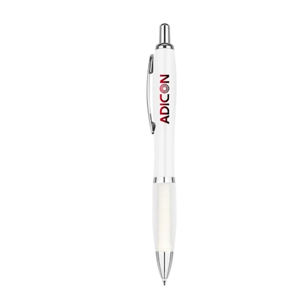 Curvy ballpoint pen plus 1 color pad imprint on 1 location... from ASI 37218 Athena Promo (tm)