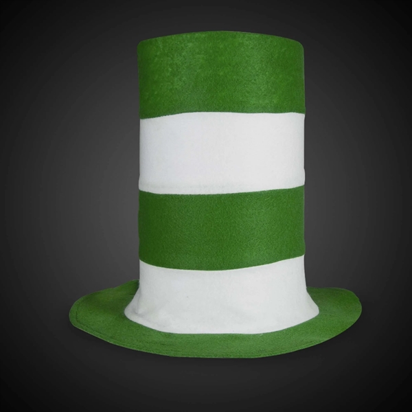 11" green and white striped stove pipe top hat.... from ASI 42016 Brighter Promotions Inc