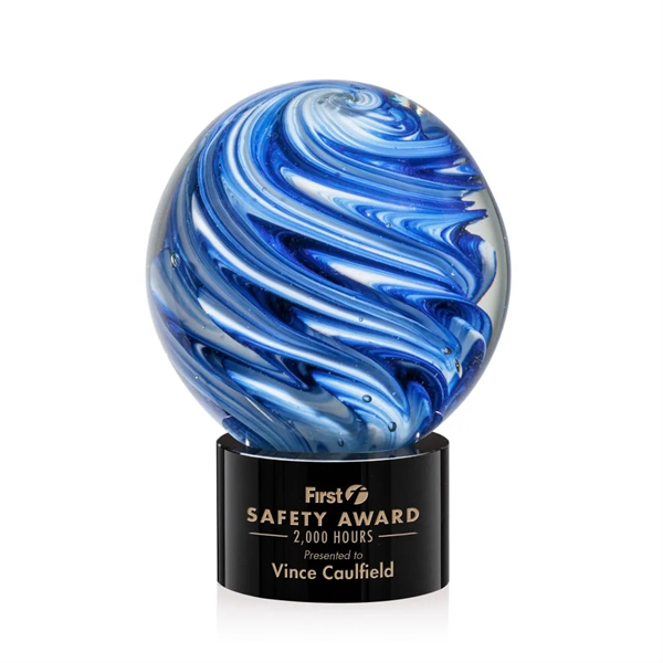 The mesmerizing Naples Art Glass Award features blue and white swirls... from ASI 84592 St Regis Group / St Regis