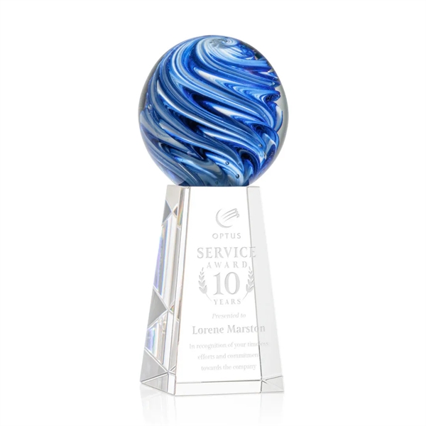 The mesmerizing Naples Art Glass Award features blue and white swirls... from ASI 84592 St Regis Group / St Regis
