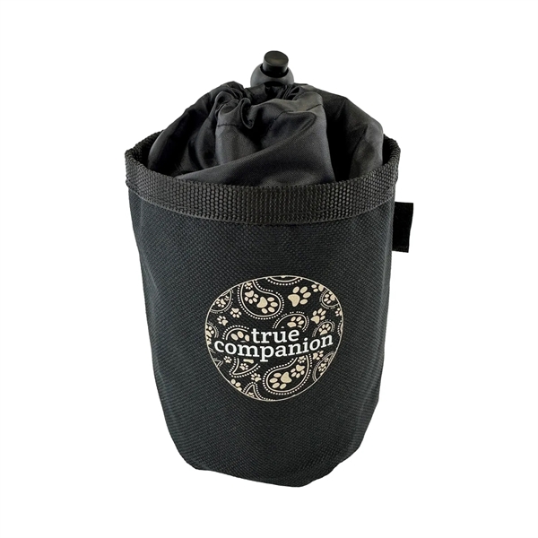 Polyester drawstring pet treat bag measuring 3.5" x 4.5" with a... from ASI 92980 WOV-IN® / Promopet