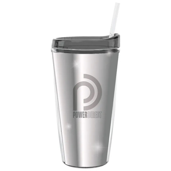 Double-wall insulated, clear Tritan™ tumbler with chrome insert available in 16... from ASI 73871 Next Promotions LLC