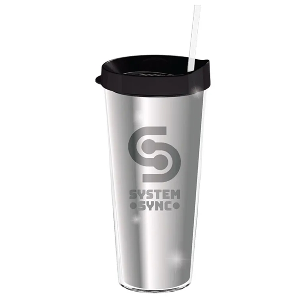 Double-wall insulated, clear Tritan™ tumbler with chrome insert available in 16... from ASI 73871 Next Promotions LLC