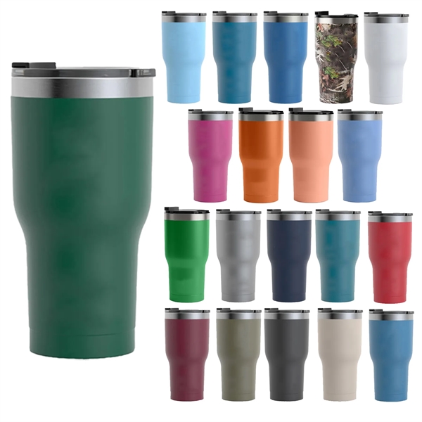 RTIC 20 ounce insulated stainless steel ringed tumbler with lid.... from ASI 74601 Calico