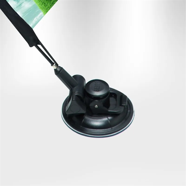 11.2" x 22.3" teardrop-shaped suction cup flag with double-sided imprint.... from ASI 36558 Aprons, Etc.