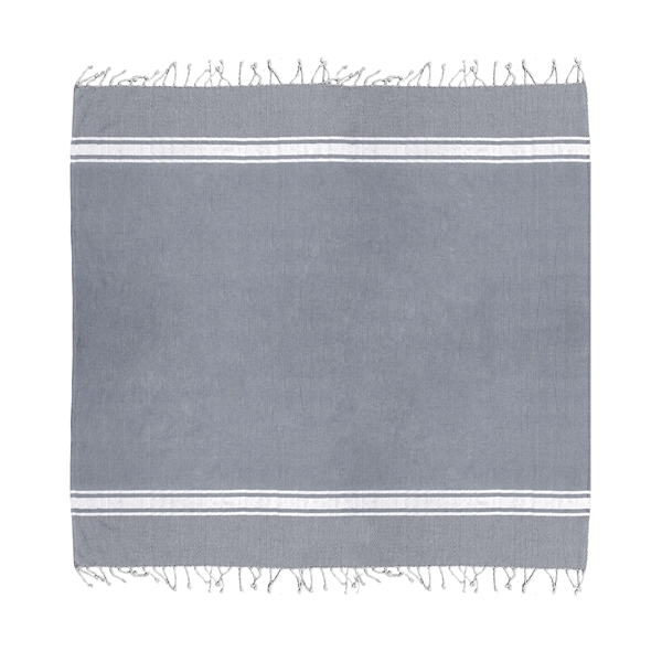 Stylish bordering, hand-knotted fringes, and attention-grabbing Tone on Tone decorating draw... from ASI 91605 Towel Specialties