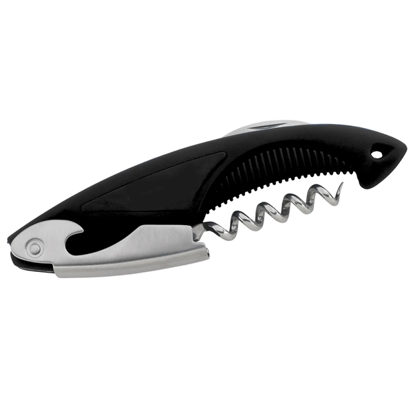 Wine bottle opener with a sleek, soft-feel design that features a... from ASI 52840 Evans Manufacturing