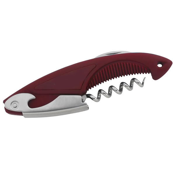 Wine bottle opener with a sleek, soft-feel design that features a... from ASI 52840 Evans Manufacturing