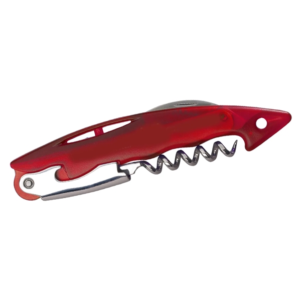 Wine bottle opener with corkscrew and durable cutter blade.... from ASI 52840 Evans Manufacturing