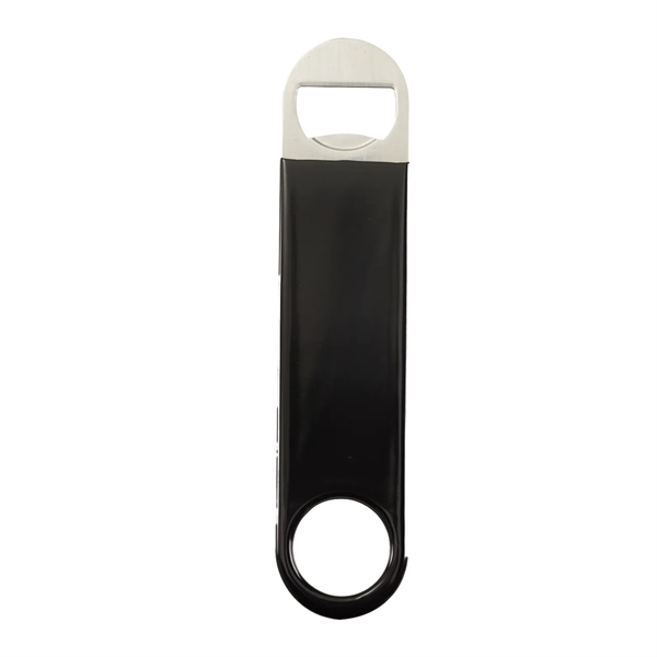 Stainless steel paddle bottle opener with vinyl sleeve... from ASI 52840 Evans Manufacturing