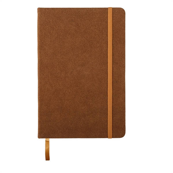 Suede fabric journal with 80 lined sheets of paper and a... from ASI 52840 Evans Manufacturing