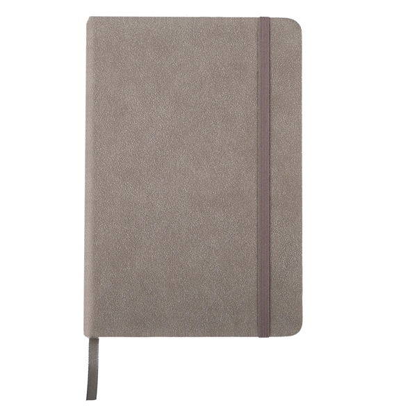 Suede fabric journal with 80 lined sheets of paper and a... from ASI 52840 Evans Manufacturing