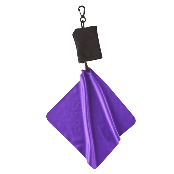 2 1/4" x 1 3/4" Stuff-It microfiber cleaning cloth with lobster-style... from ASI 52840 Evans Manufacturing