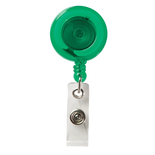 Round retractable badge reel holder with 30" nylon retracting cord, snap... from ASI 52840 Evans Manufacturing