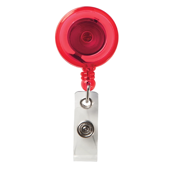 Round retractable badge reel holder with 30" nylon retracting cord, snap... from ASI 52840 Evans Manufacturing