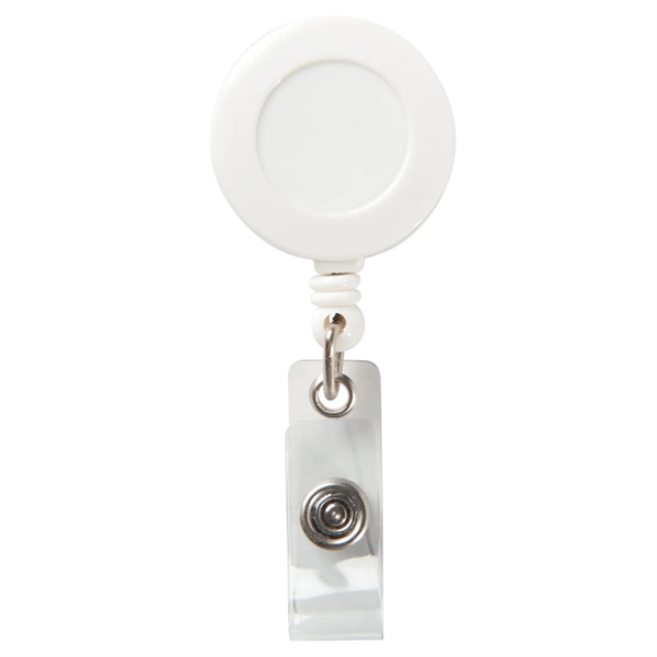 Round retractable badge reel holder with 30" nylon retracting cord, snap... from ASI 52840 Evans Manufacturing