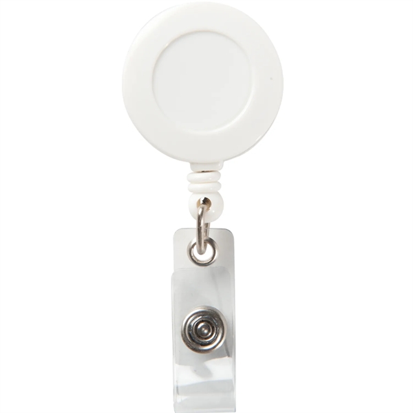 Retractable badge reel holder with 30" nylon cord, snap lock and... from ASI 52840 Evans Manufacturing