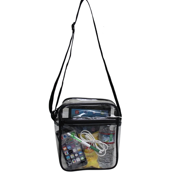 Clear sling bag. Made of Transparent PVC, zippered main compartment for... from ASI 79384 Preferred Nation Inc