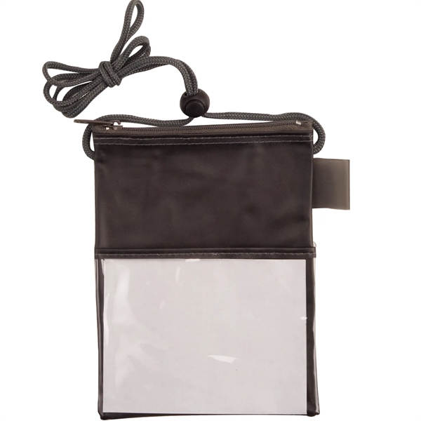 Badge holder with adjustable toggle, front pocket, back pocket and side... from ASI 52840 Evans Manufacturing