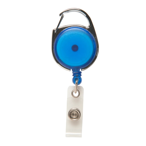 Retractable badge holder with metal carabiner-style clip on top keeps your... from ASI 52840 Evans Manufacturing