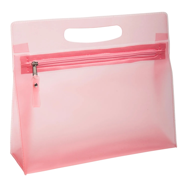 Vanity makeup cosmetic bag made from colorful transparent PVC material.... from ASI 52840 Evans Manufacturing