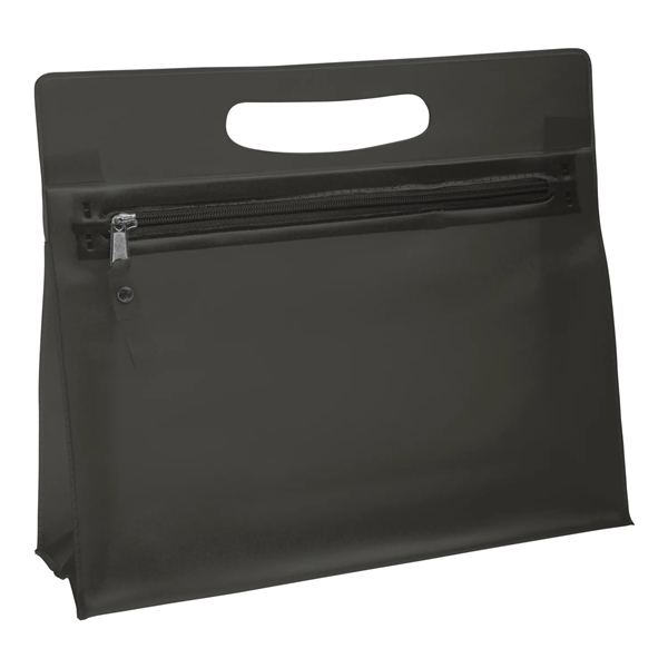 Vanity makeup cosmetic bag made from colorful transparent PVC material.... from ASI 52840 Evans Manufacturing