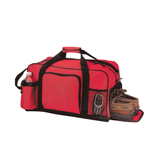 600D polyester w/heavy vinyl backing duffel bag. Main compartment with two-way... from ASI 41511 Brainchild USA Inc / BrainChild Gift Club