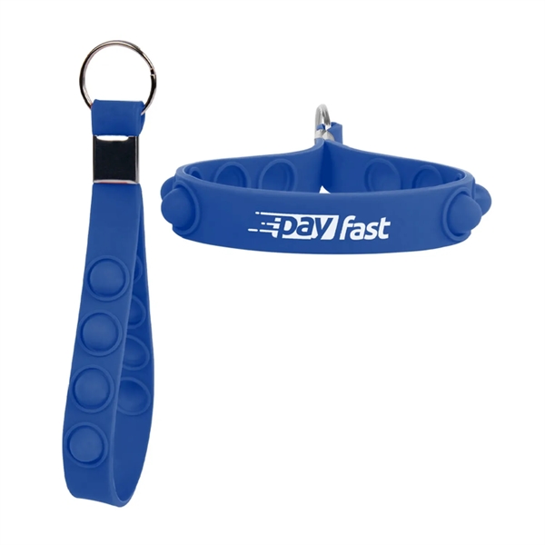 Push pop fidget keychain with ring plus 1 color silkscreen imprint... from ASI 37218 Athena Promo (tm)