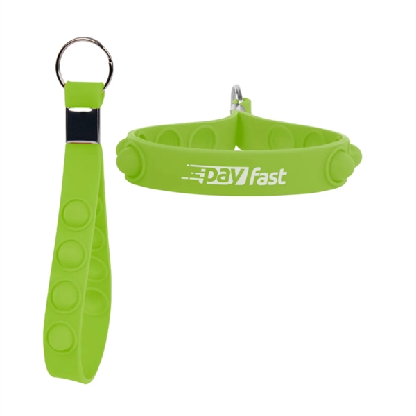 Push pop fidget keychain with ring plus 1 color silkscreen imprint... from ASI 37218 Athena Promo (tm)