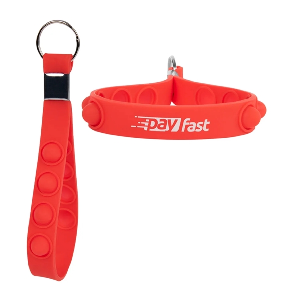 Push pop fidget keychain with ring plus 1 color silkscreen imprint... from ASI 37218 Athena Promo (tm)
