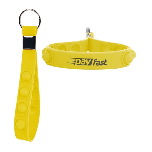 Push pop fidget keychain with ring plus 1 color silkscreen imprint... from ASI 37218 Athena Promo (tm)