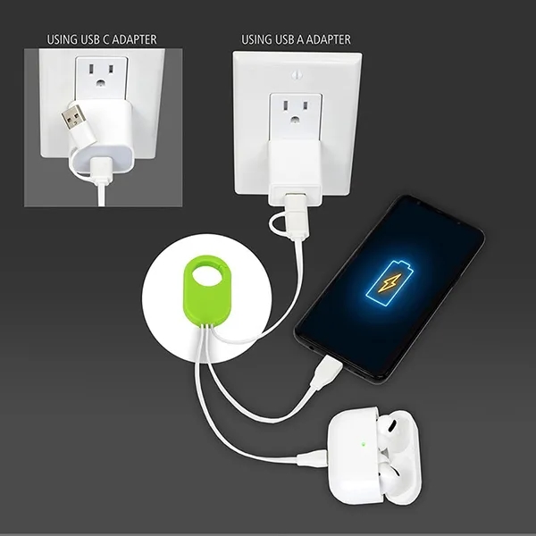 5-in-1 charging cable with Micro USB and Type-C connectors.... from ASI 62660 Innovation Line