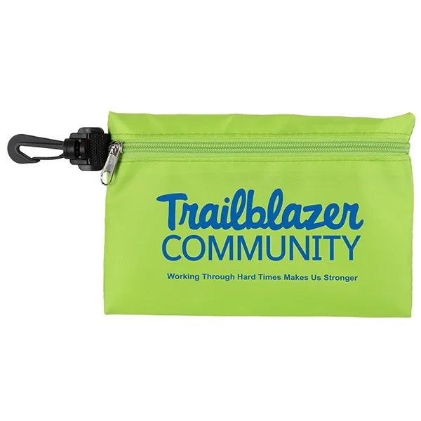 12 piece safety kit with a zippered pouch and carabineer attachment.... from ASI 62660 Innovation Line