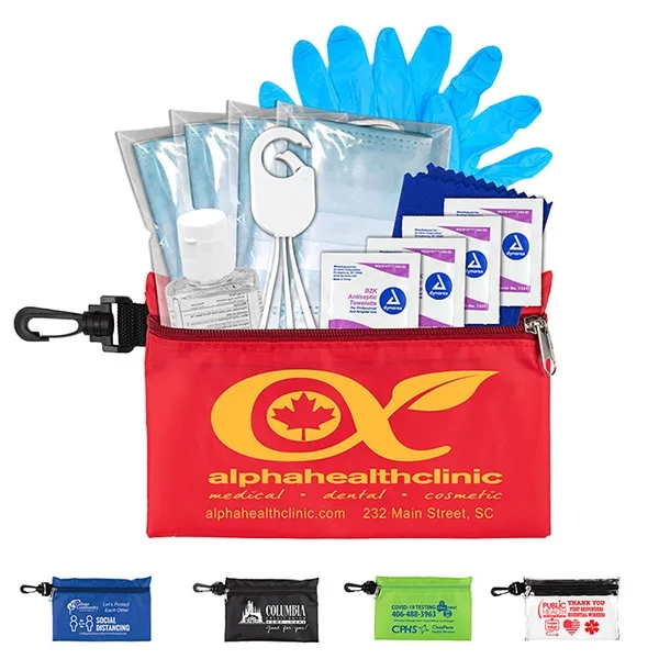 12 piece safety kit with a zippered pouch and carabineer attachment.... from ASI 62660 Innovation Line