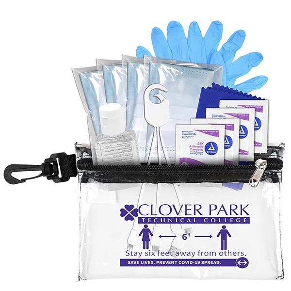 12 piece safety kit with a zippered pouch and carabineer attachment.... from ASI 62660 Innovation Line