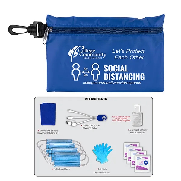 12 piece safety kit with a zippered pouch and carabineer attachment.... from ASI 62660 Innovation Line