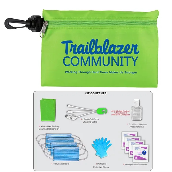 12 piece safety kit with a zippered pouch and carabineer attachment.... from ASI 62660 Innovation Line