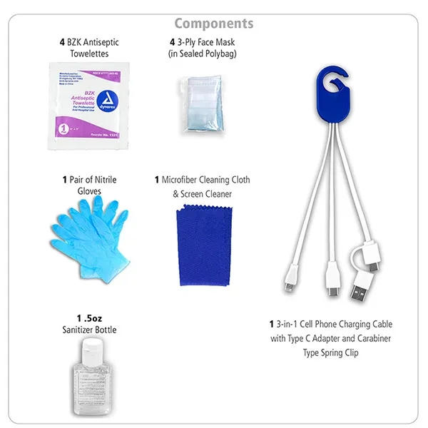 12 piece safety kit with a zippered pouch and carabineer attachment.... from ASI 62660 Innovation Line