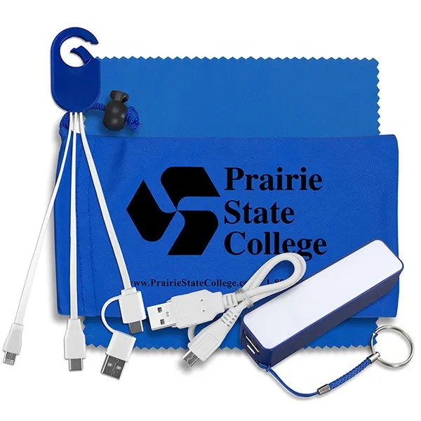 Tech kit with a microfiber cleaning cloth, 2200mAh power bank with... from ASI 62660 Innovation Line