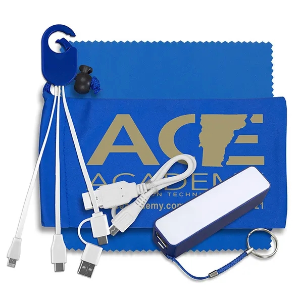Tech kit with a microfiber cleaning cloth, 2200mAh power bank with... from ASI 62660 Innovation Line