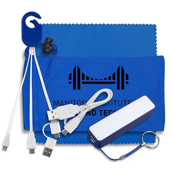 Tech kit with a microfiber cleaning cloth, 2200mAh power bank with... from ASI 62660 Innovation Line