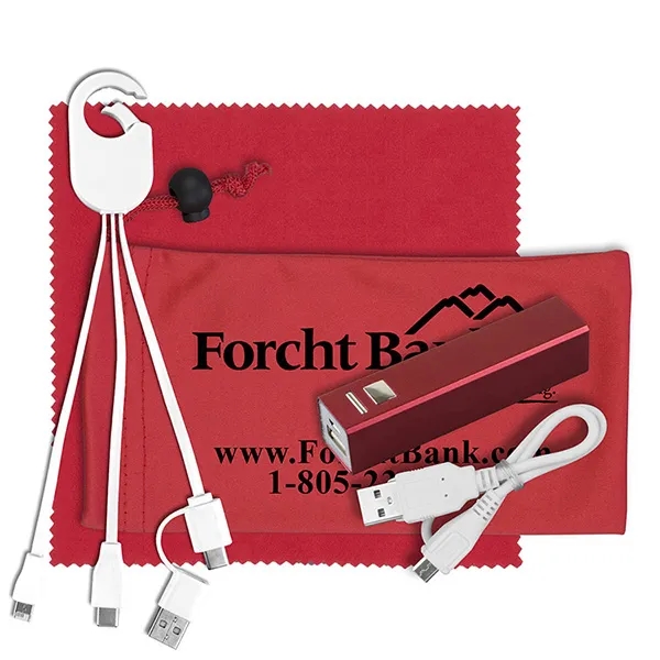 Tech kit with a microfiber cleaning cloth, power bank and charging... from ASI 62660 Innovation Line